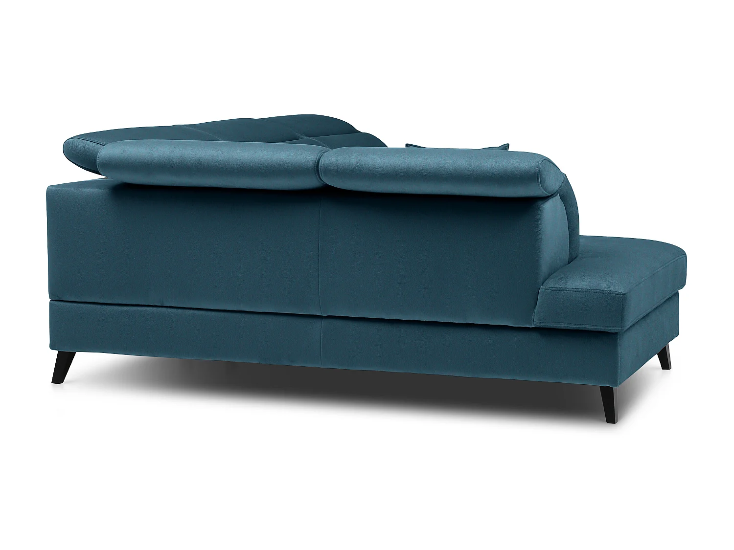 Canapé d'angle gauche convertible tissu bleu canard Noblesse 255cm