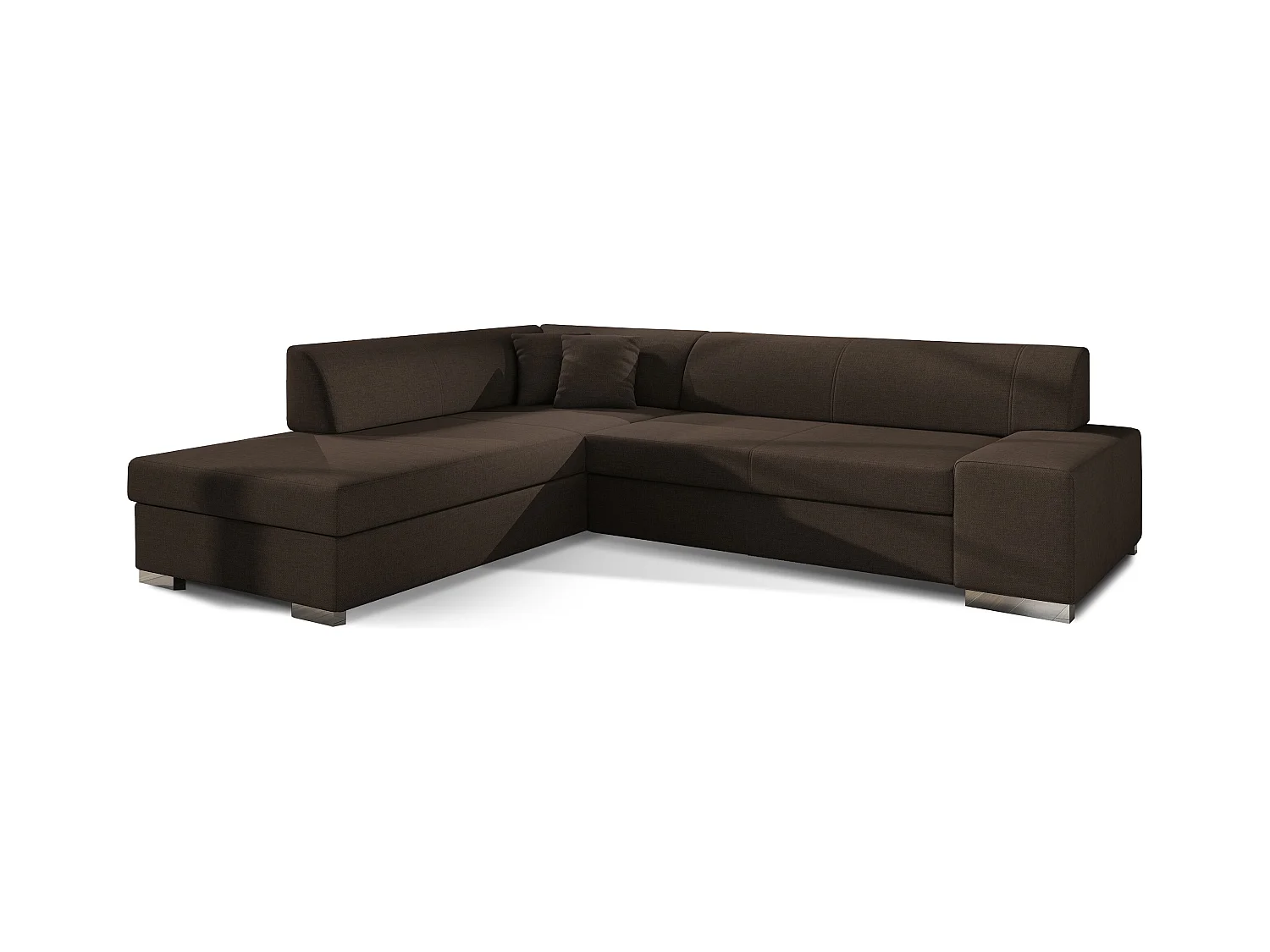 Canapé convertible moderne angle gauche tissu marron Plazo 278cm