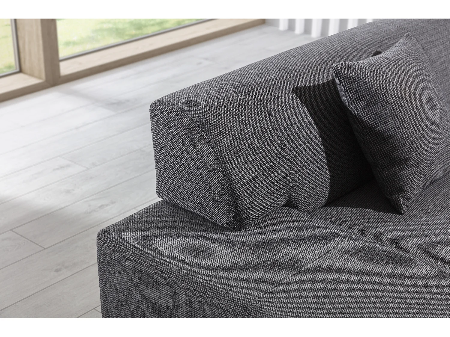 Canapé convertible moderne angle gauche tissu marron Plazo 278cm