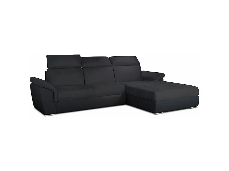 Canapé d'Angle Gauche Convertible "Viscot" 272cm Noir