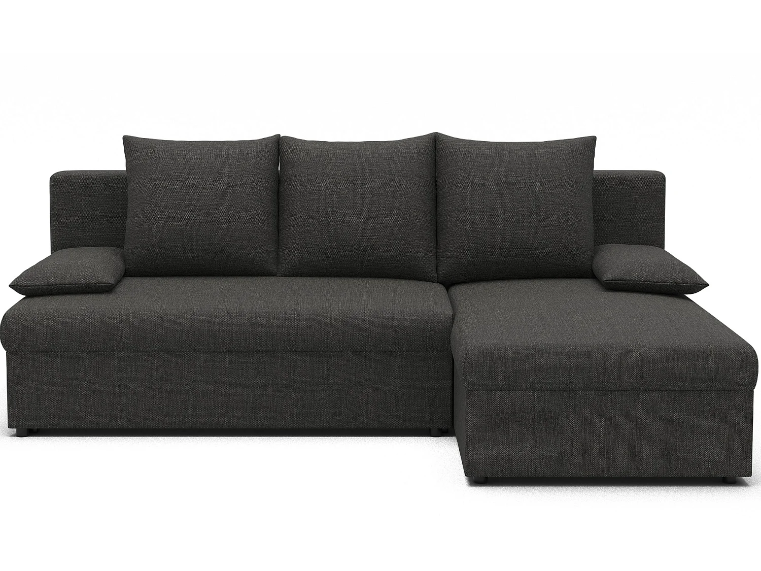 Canapé d’angle réversible convertible GARY en tissu côtelé – 206cm-Gris foncé