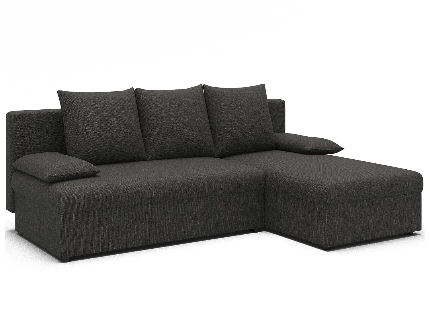 Canapé d’angle réversible convertible GARY en tissu côtelé – 206cm-Gris foncé