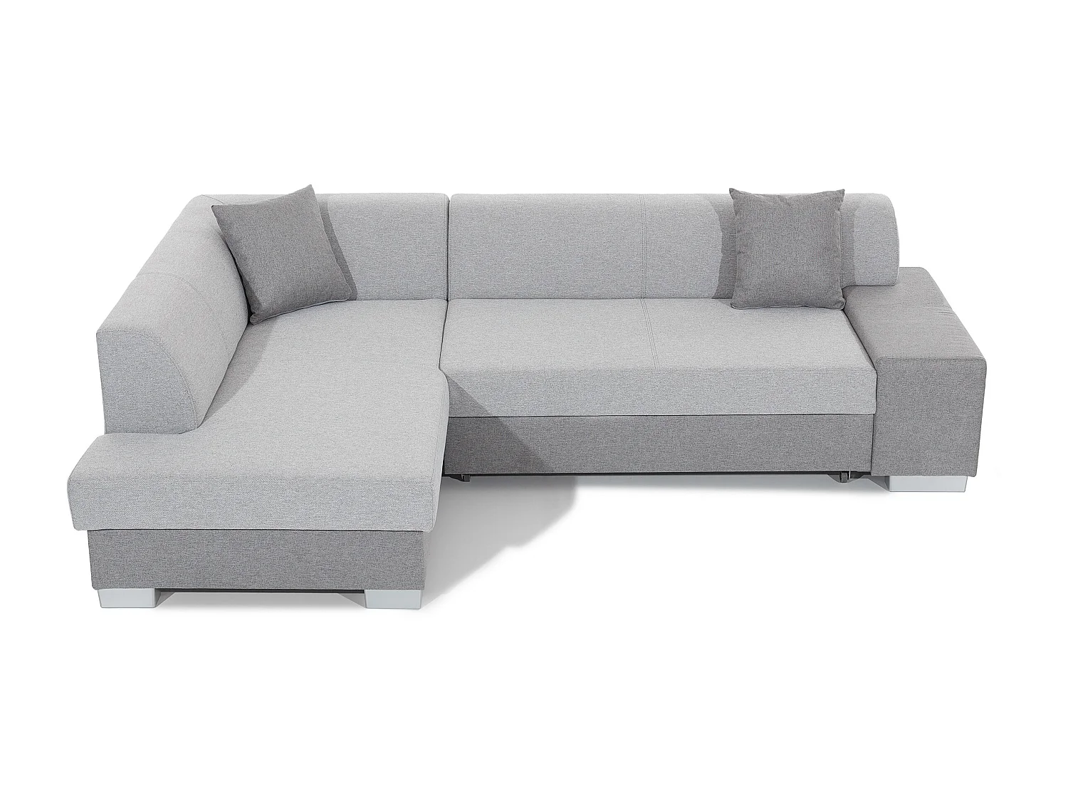 Canapé convertible angle droit tissu gris clair Polky 272cm