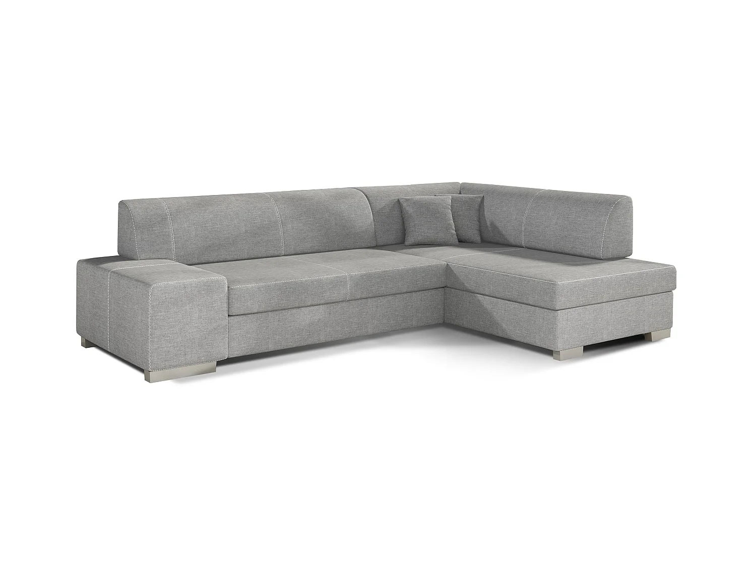 Canapé convertible angle droit tissu gris clair Polky 272cm