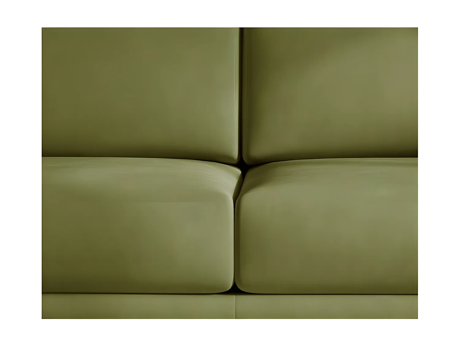 Canapé convertible design 4 places tissu doux vert olive et pieds métal noir Arkia 260cm