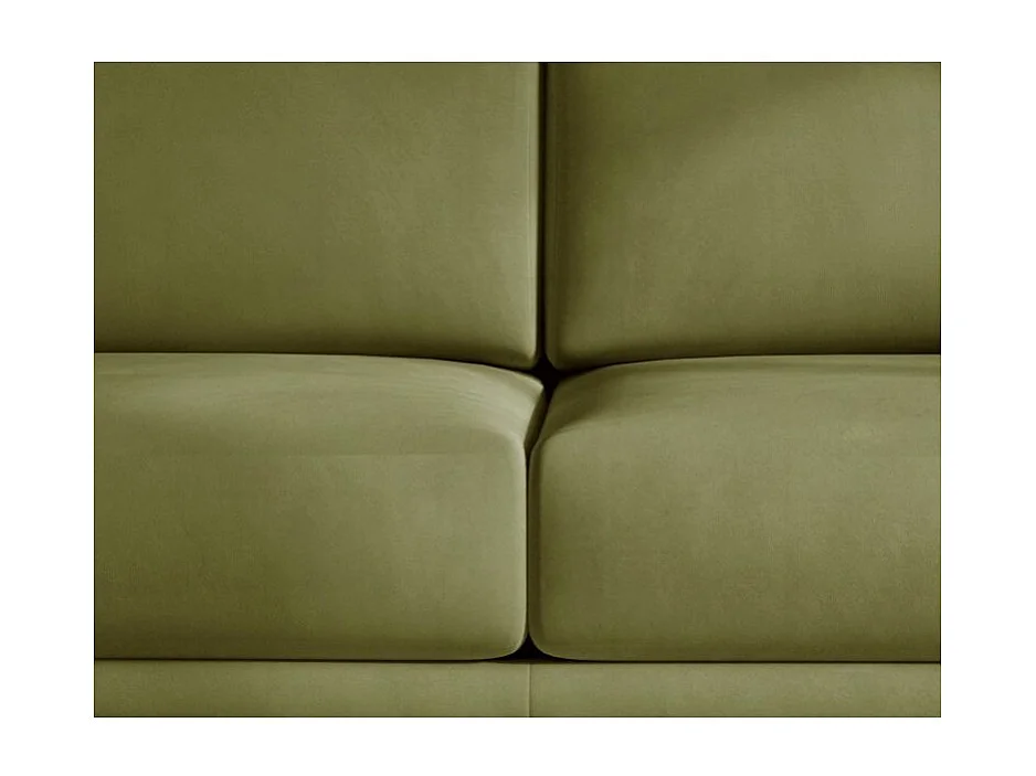 Sofá convertible recto DAVINA de terciopelo con compartimento de almacenamiento - Patas de metal negro-Color Verde oliva