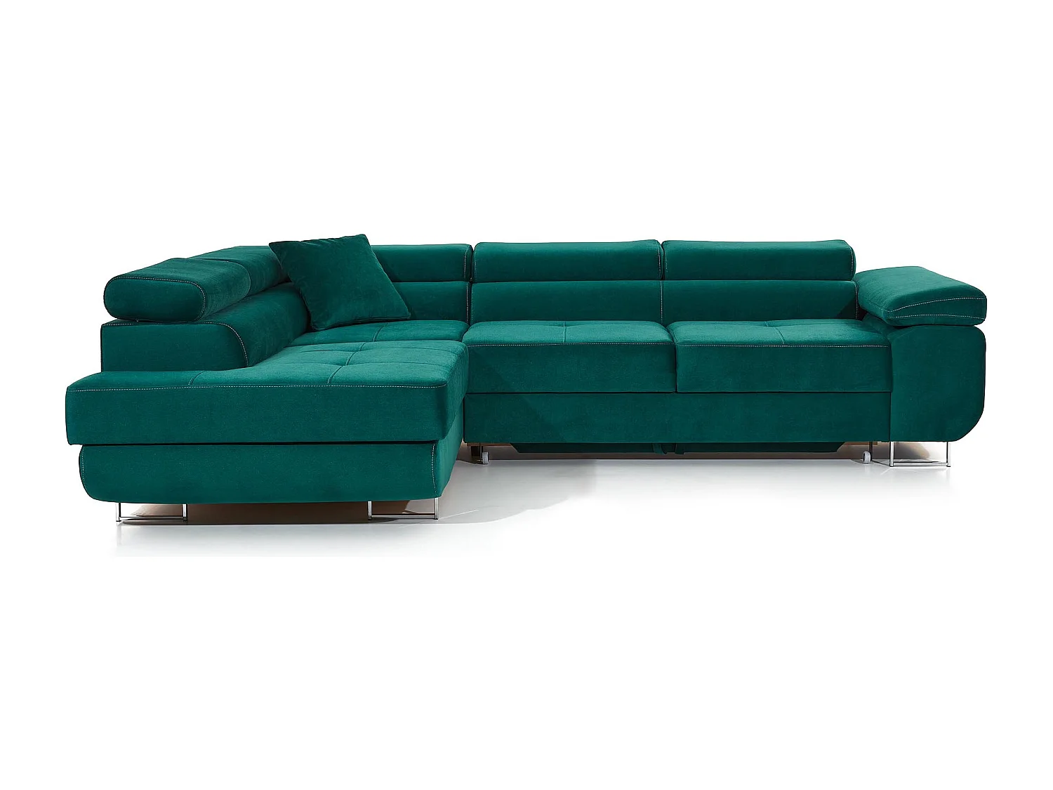 Canapé d'angle gauche convertible simili gris Marka 275cm