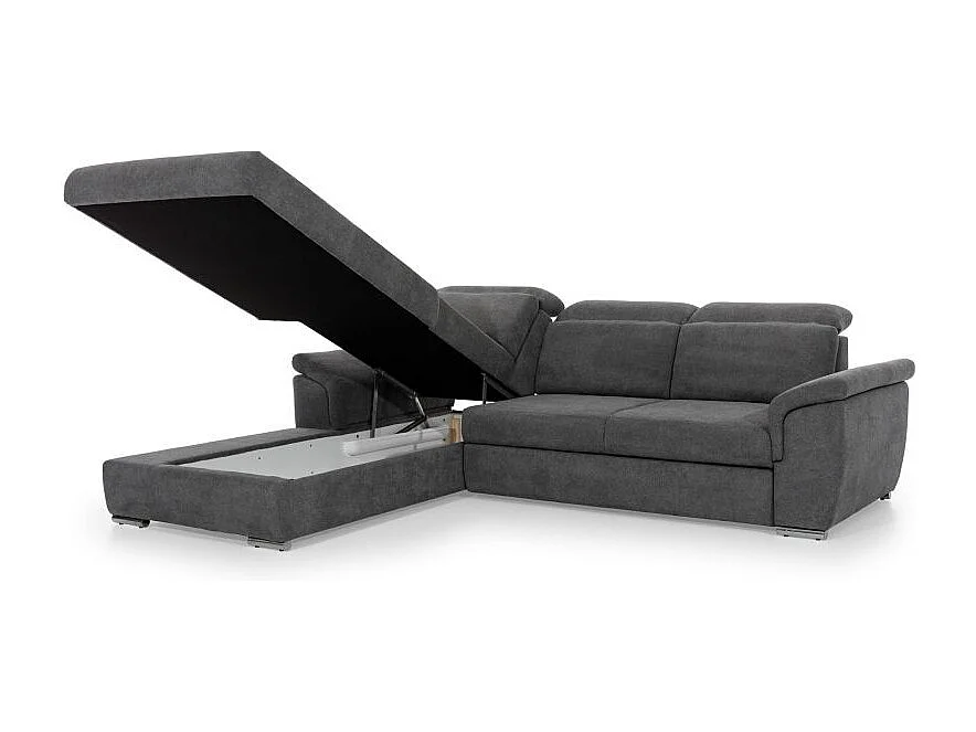 Canapé d'Angle Gauche Convertible "Iscov" 272cm Gris
