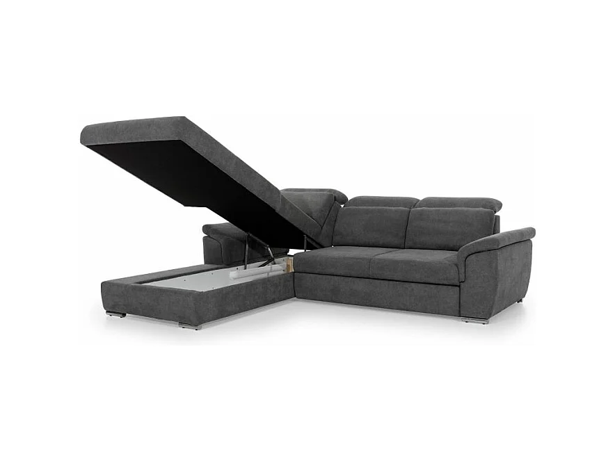 Canapé d'Angle Gauche Convertible "Iscov" 272cm Gris