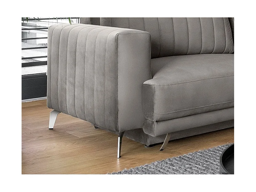 Canapé convertible 4 places en velours marron ELIZA