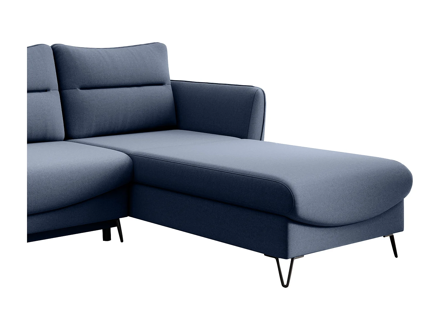 Canapé d'angle droit convertible tissu bleu clair Zurik 276cm