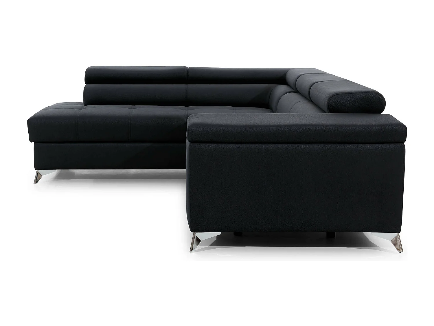 Canapé d'angle gauche convertible tissu noir Marido 275cm