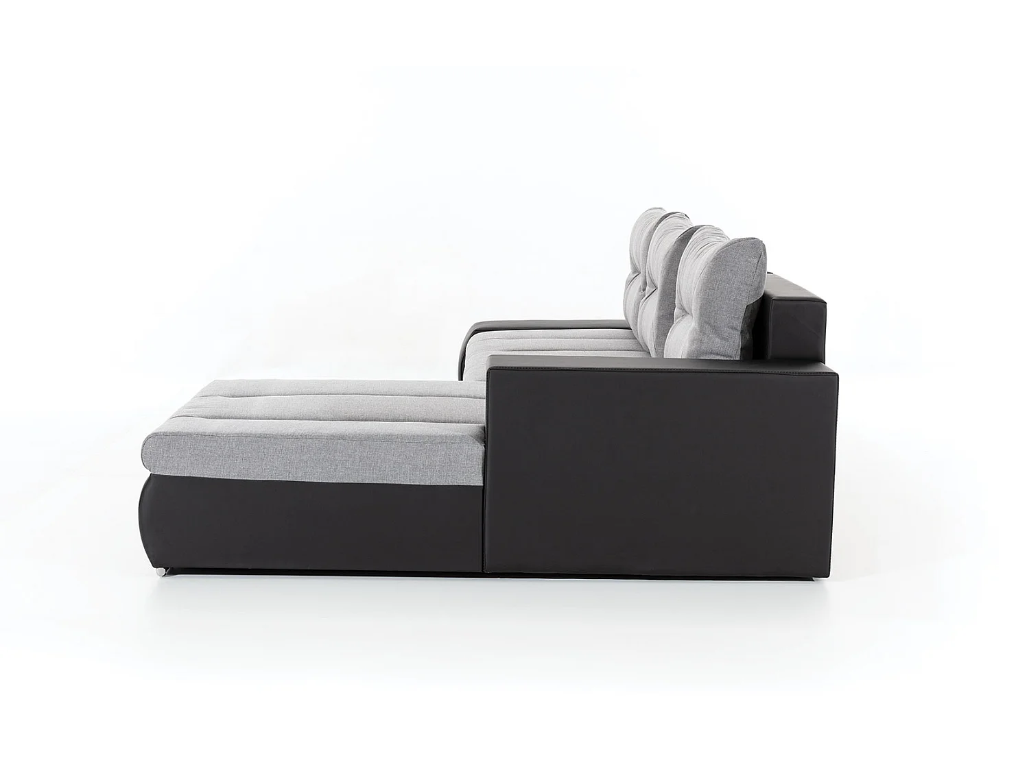 Canapé d'angle droit convertible simili cuir marron Waker 275cm