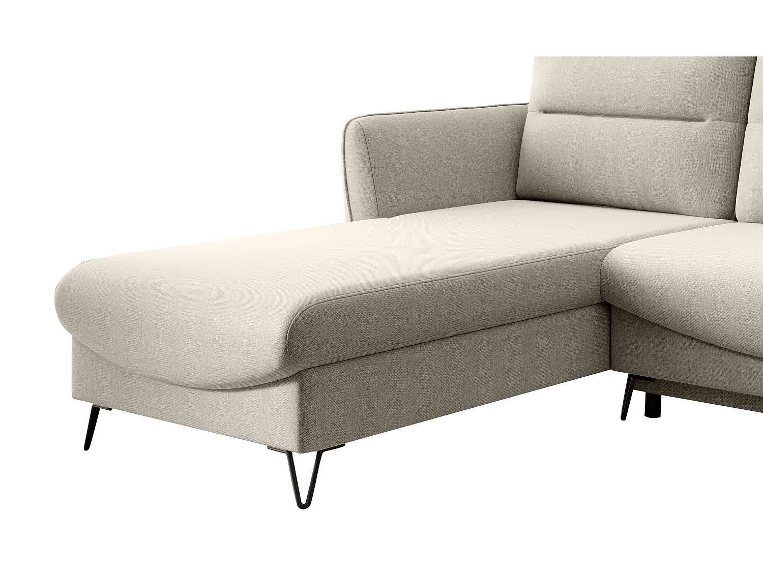 Canapé d'angle gauche convertible tissu crème Zurik 276cm