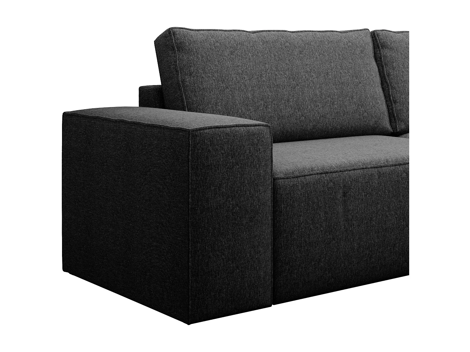 Canapé convertible 4 places tissu noir Willace 260cm