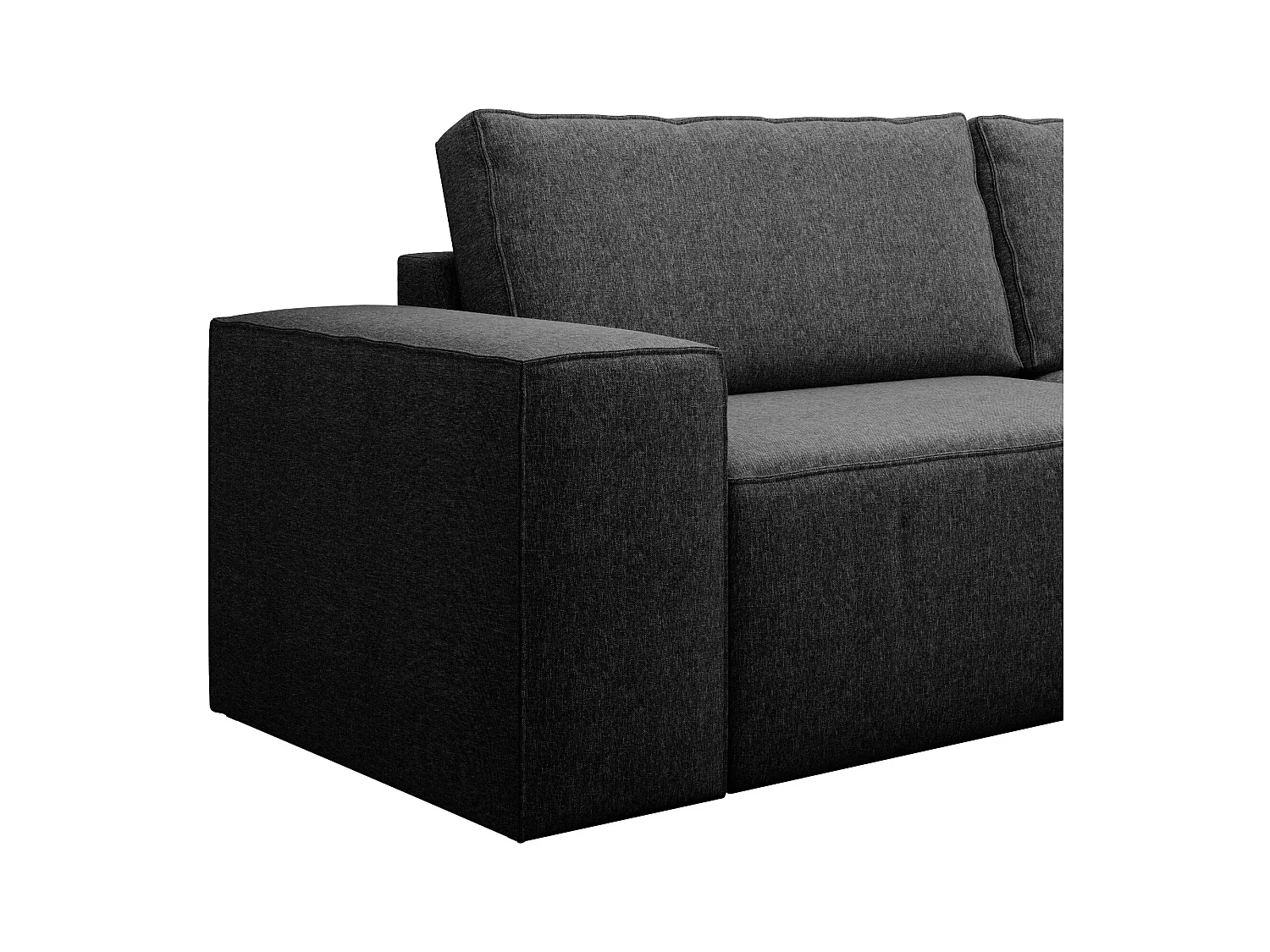 Willace 4-zits zwarte stoffen slaapbank 260 cm