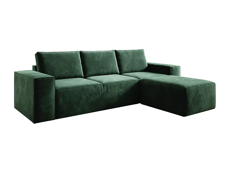 Willace moderne converteerbare hoekbank rechts Engels groen fluweel 302 cm