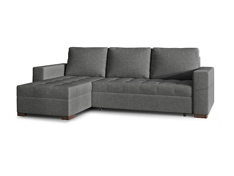 Canapé d'angle convertible et réversible tissu gris foncé Zelly 237cm