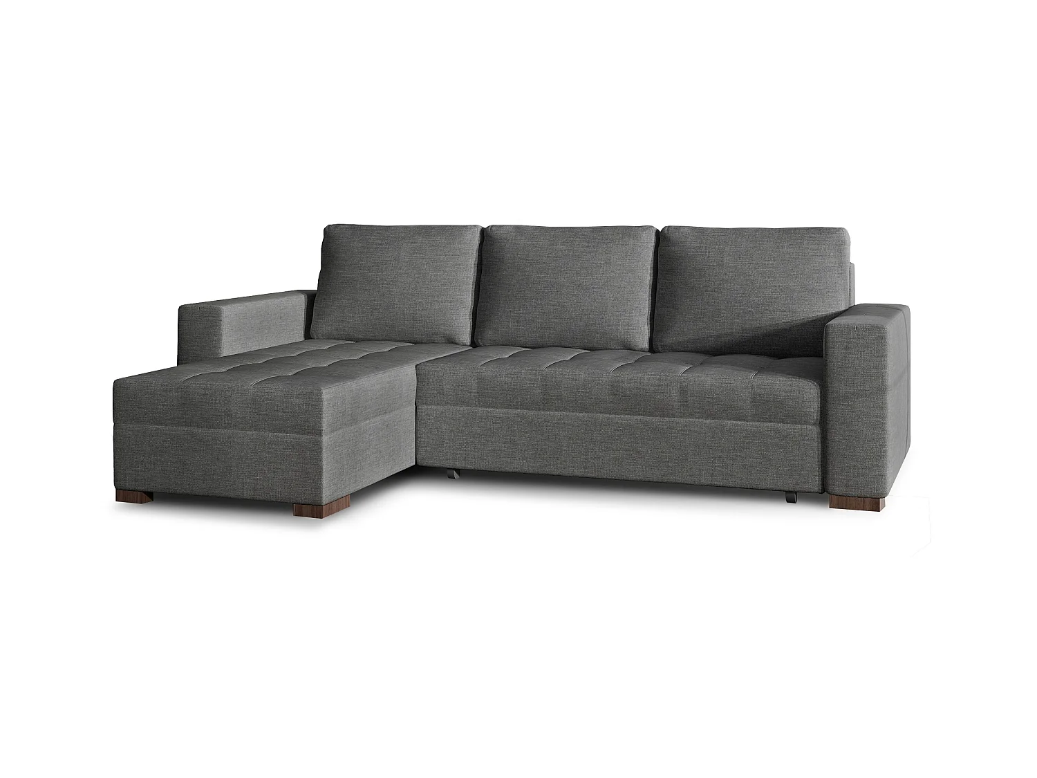Canapé d'angle convertible et réversible tissu gris foncé Zelly 237cm