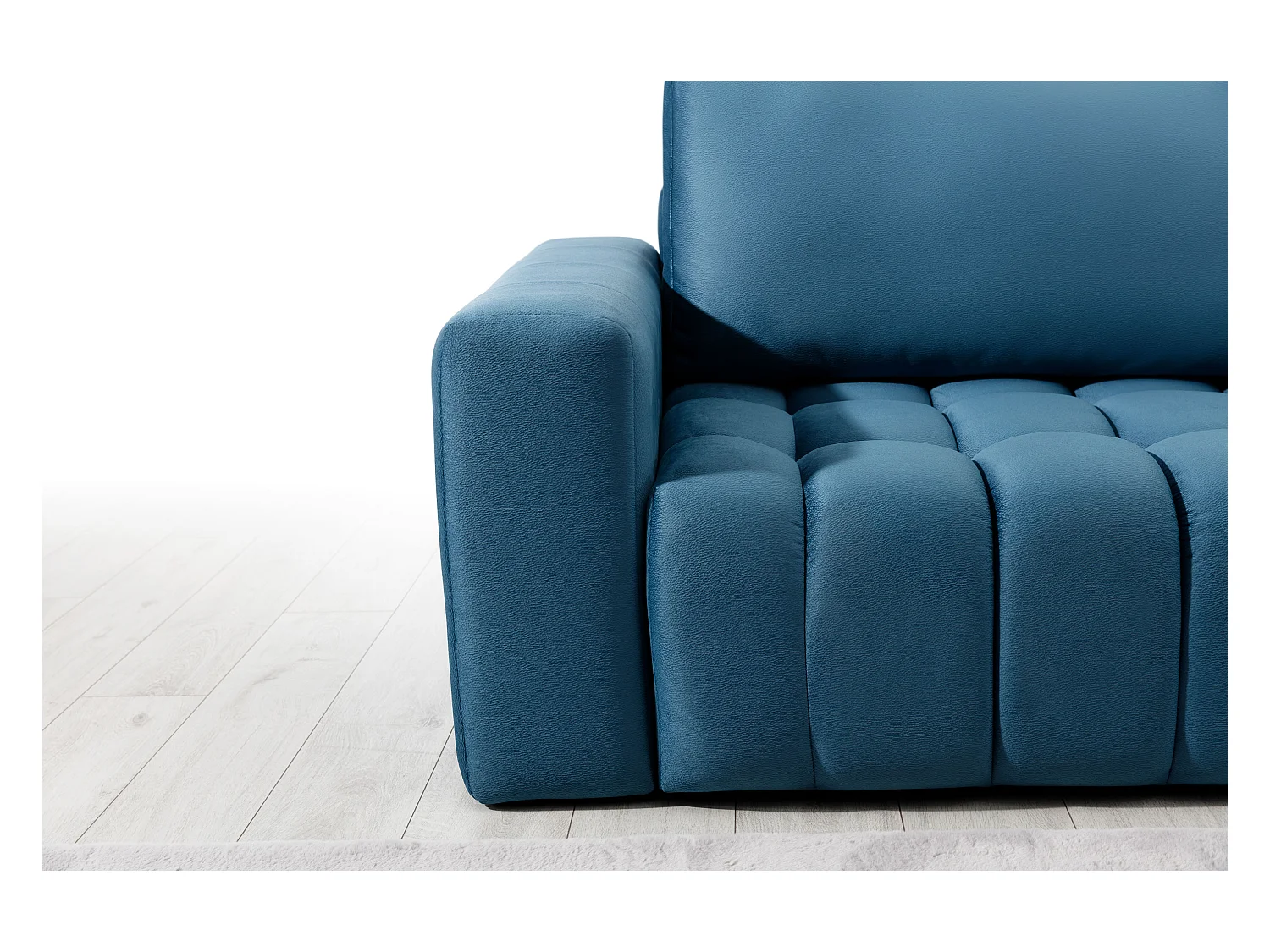Canapé convertible design velours matelassé bordeaux angle gauche Bozen 250cm