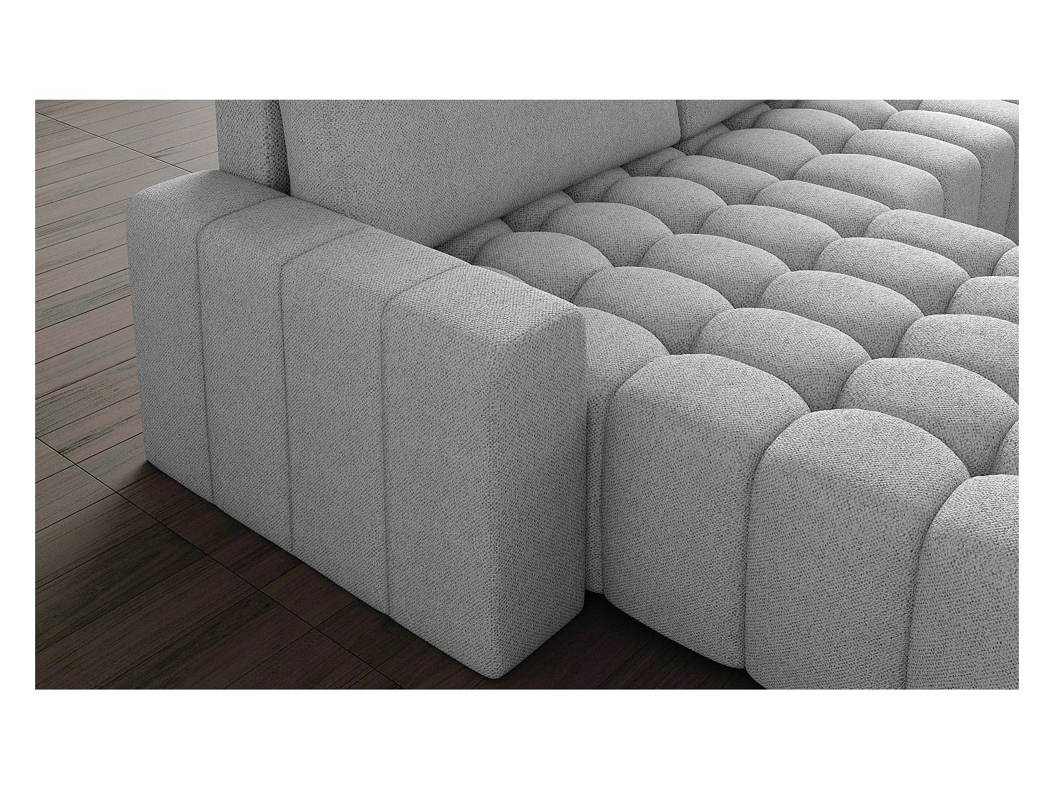 Canapé convertible design velours matelassé bordeaux angle gauche Bozen 250cm