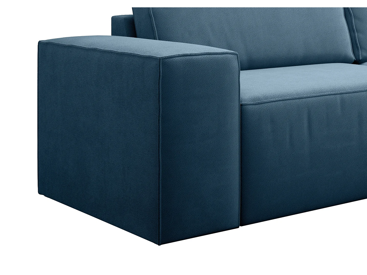 Canapé convertible 4 places tissu bleu canard Willace 260cm