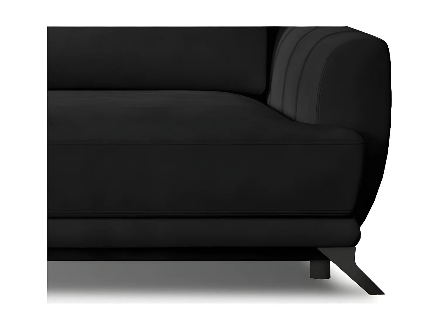 Zora 3/4-zits zwart fluwelen slaapbank en zwart metalen poten 250 cm