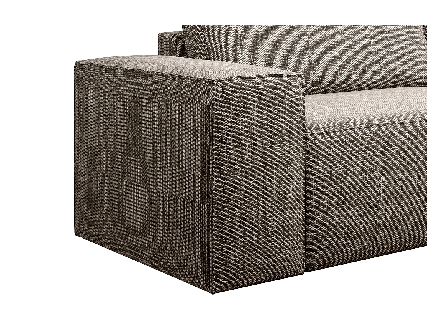 Canapé convertible 4 places tissu beige chiné Willace 260cm