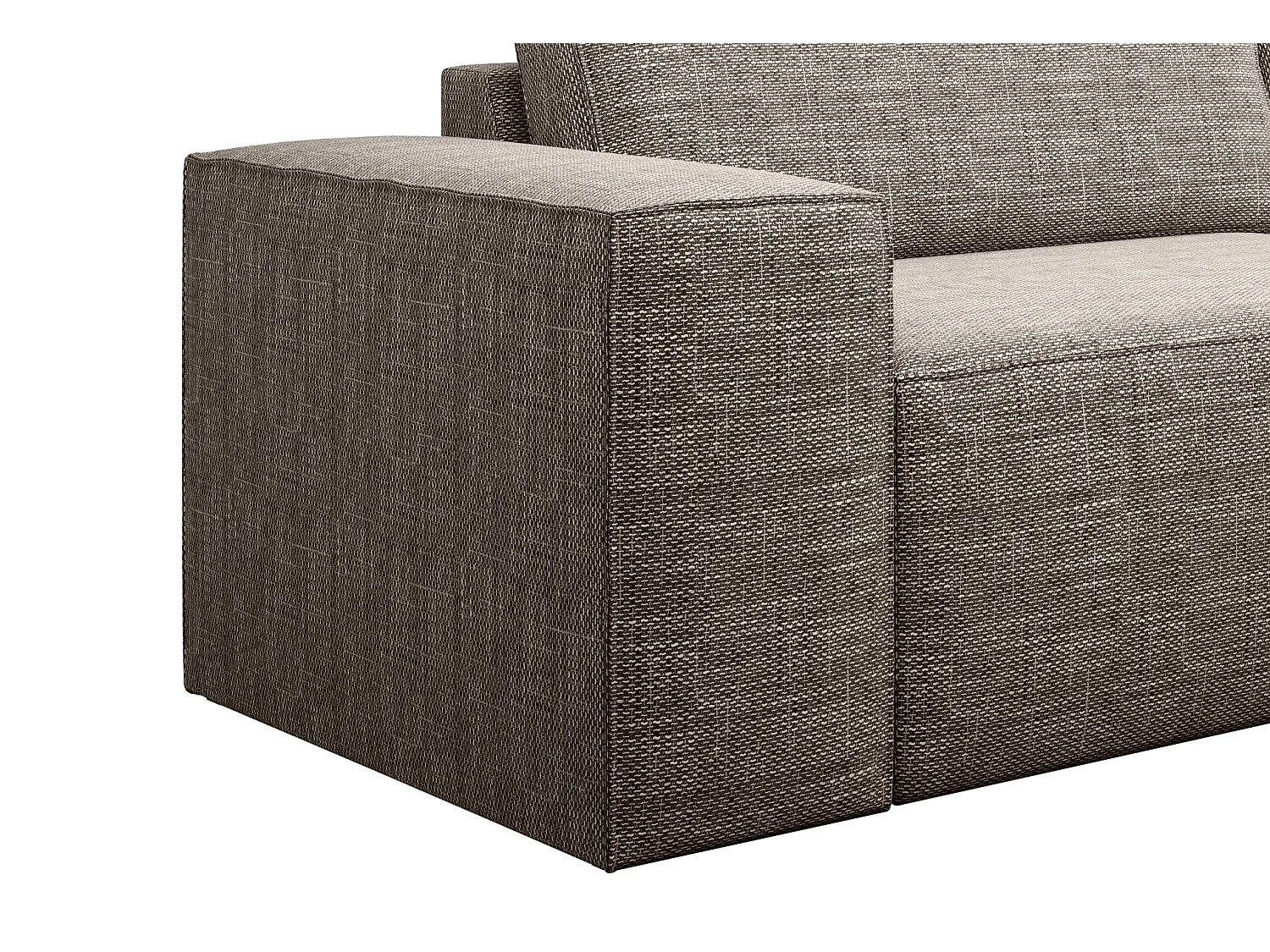 Canapé convertible 4 places tissu beige chiné Willace 260cm