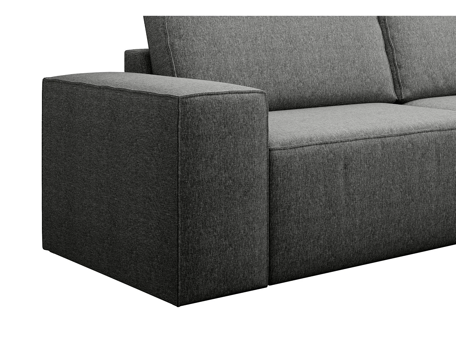 Canapé convertible 4 places tissu gris chiné Willace 260cm