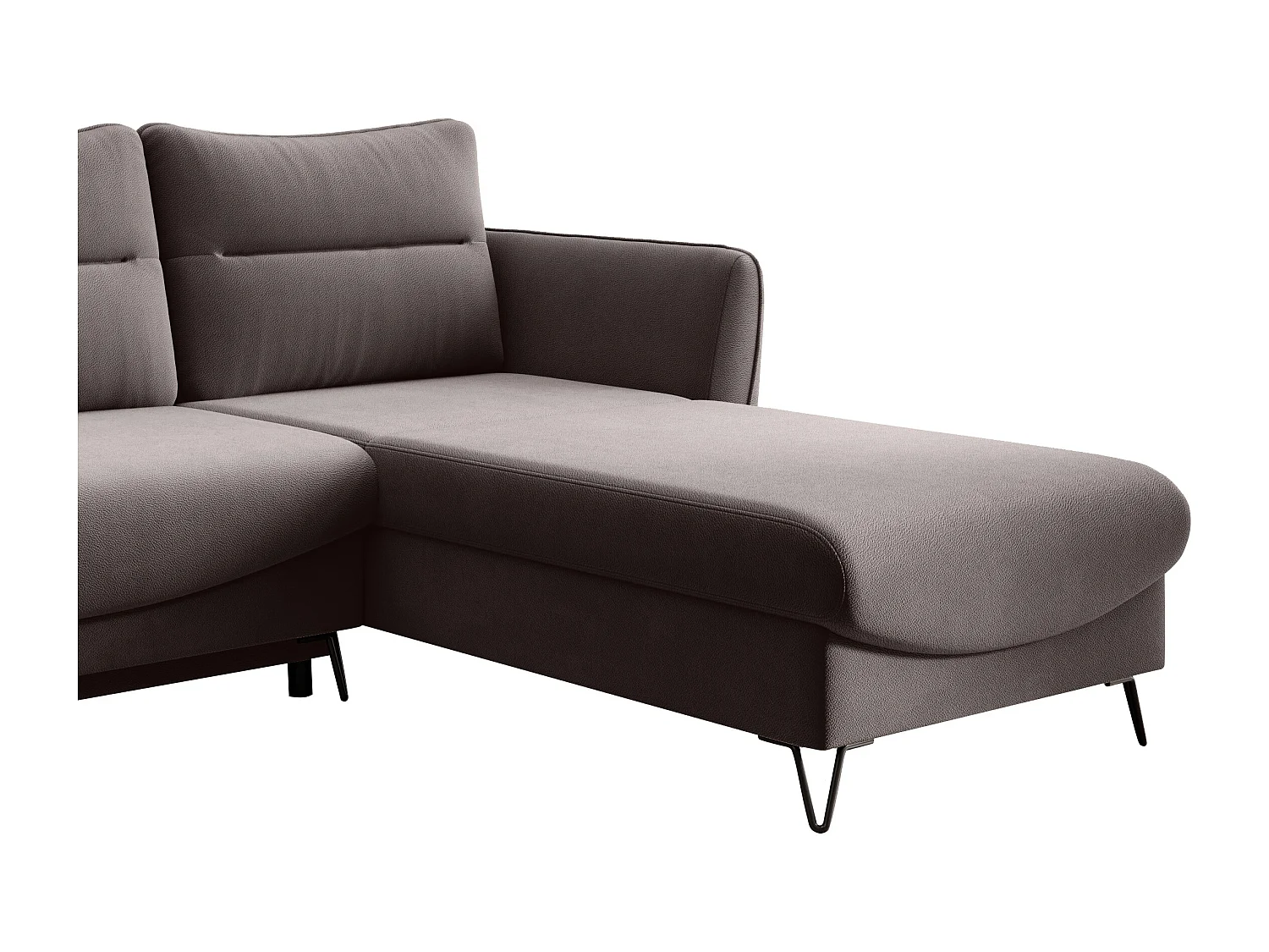 Canapé d'angle droit convertible tissu marron Zurik 276cm