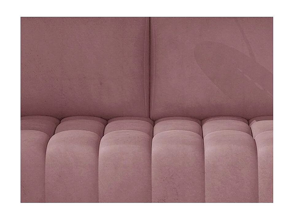 Canapé convertible 3 places velours rose avec coffre de rangement Larko 245cm