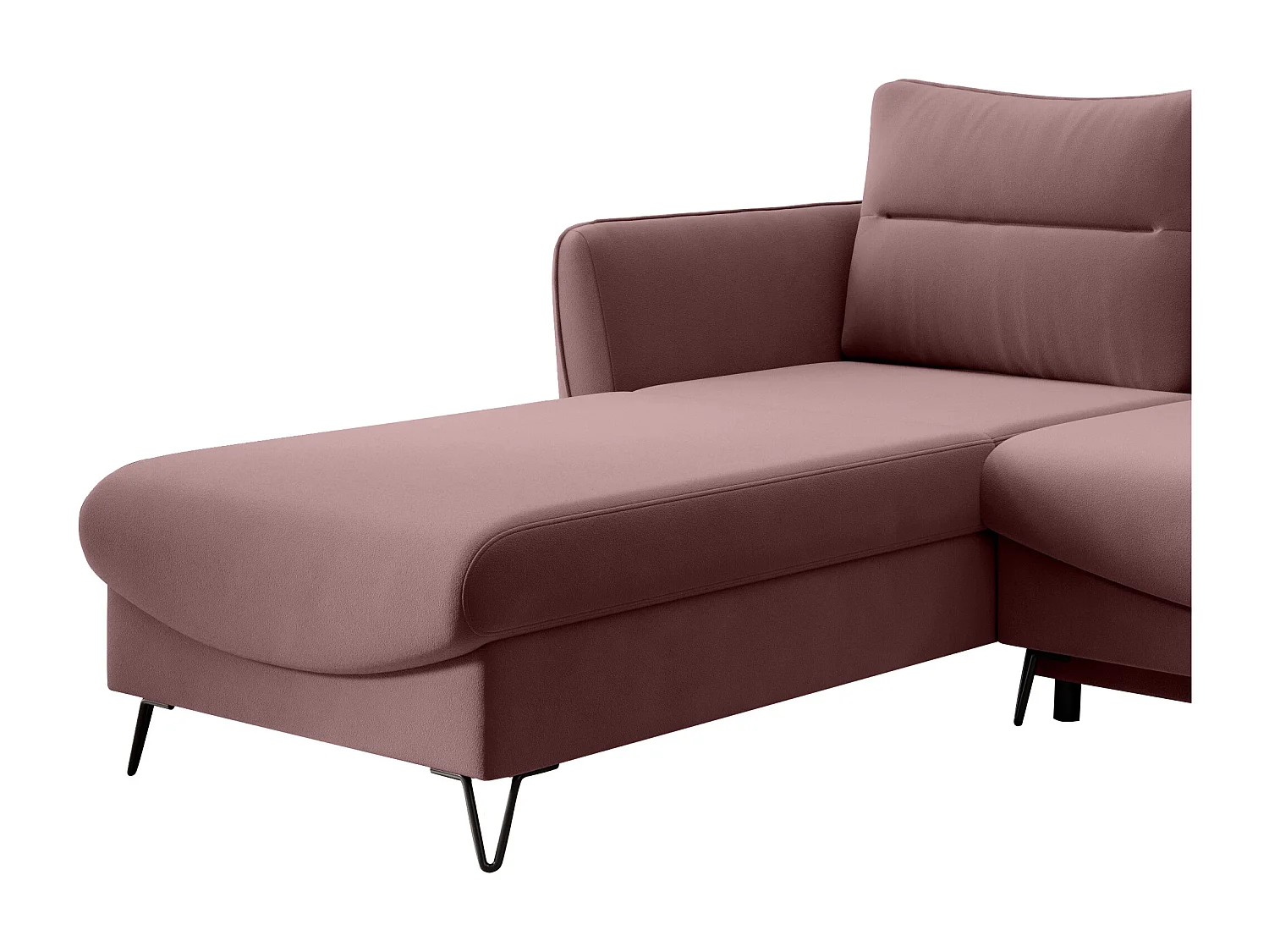 Canapé d'angle gauche convertible velours rose cuivré Zurik 276cm