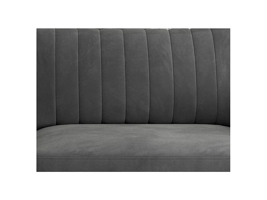 Canapé convertible design 3-4 places velours gris foncé et pieds acier chromé Eliza 250cm
