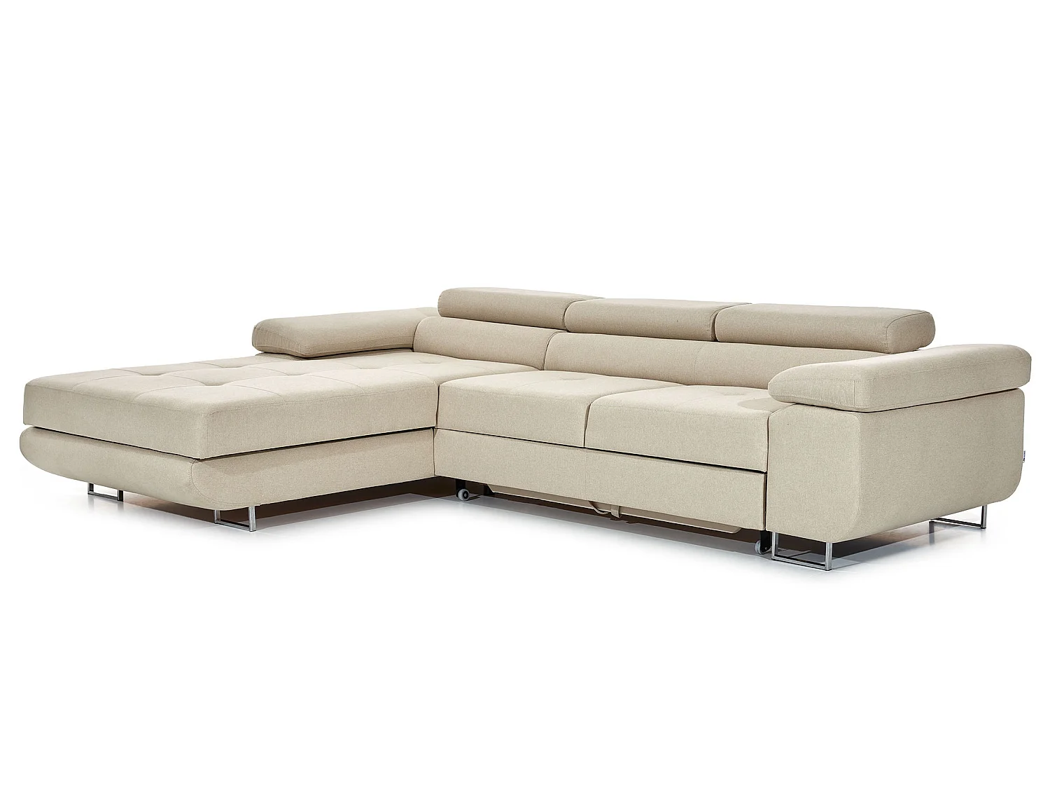 Canapé convertible d'angle gauche velours marron orangé avec rangement Wile 280cm