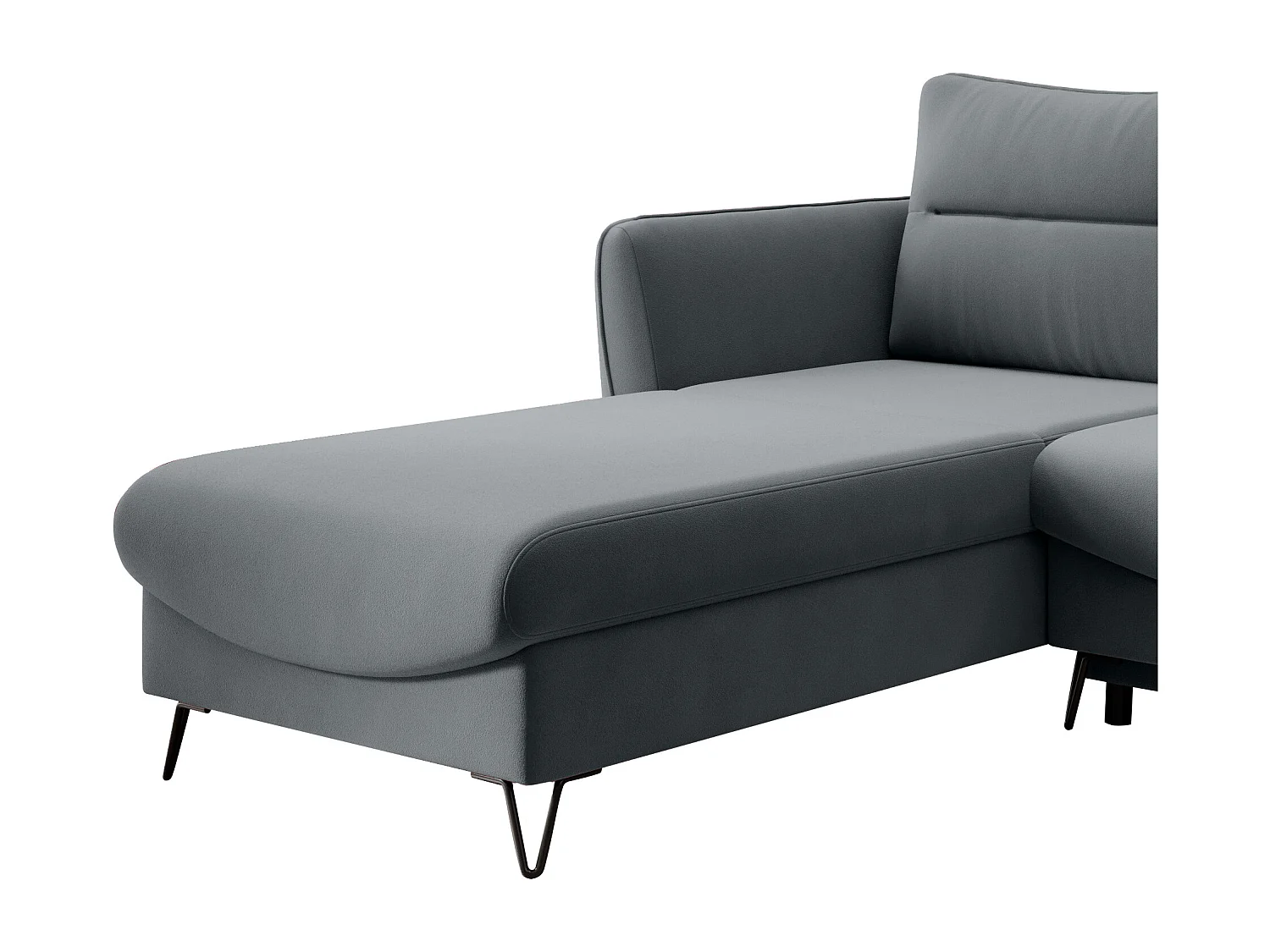 Canapé d'angle gauche convertible velours gris Zurik 276cm