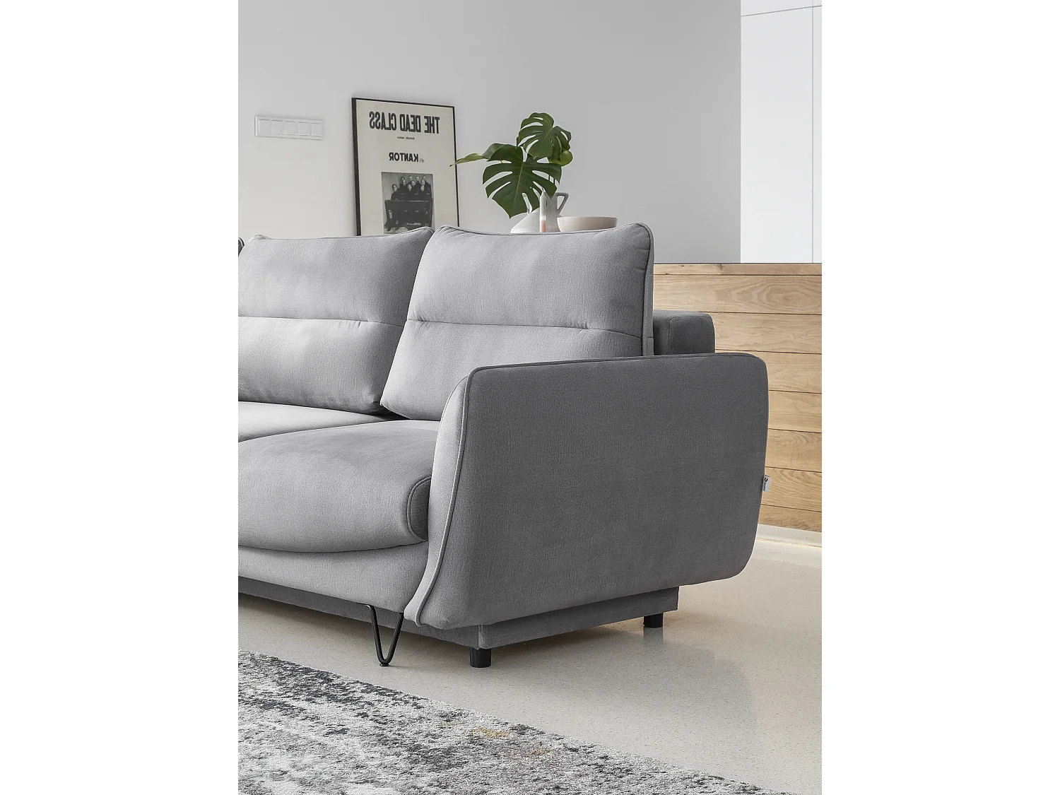 Canapé d'angle gauche convertible tissu doux bleu nuit Zurik 276cm