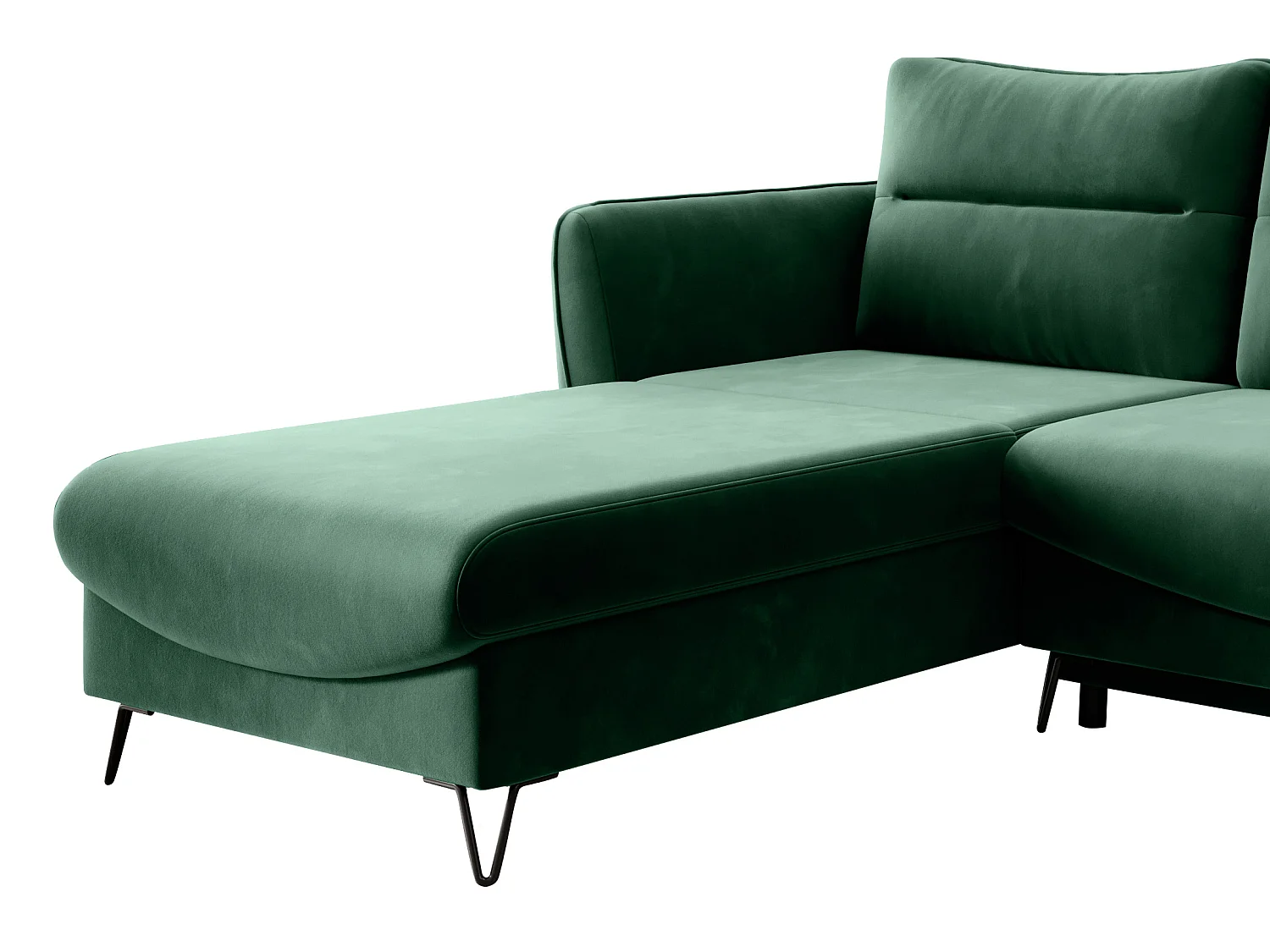 Canapé d'angle gauche convertible tissu vert foncé Zurik 276cm
