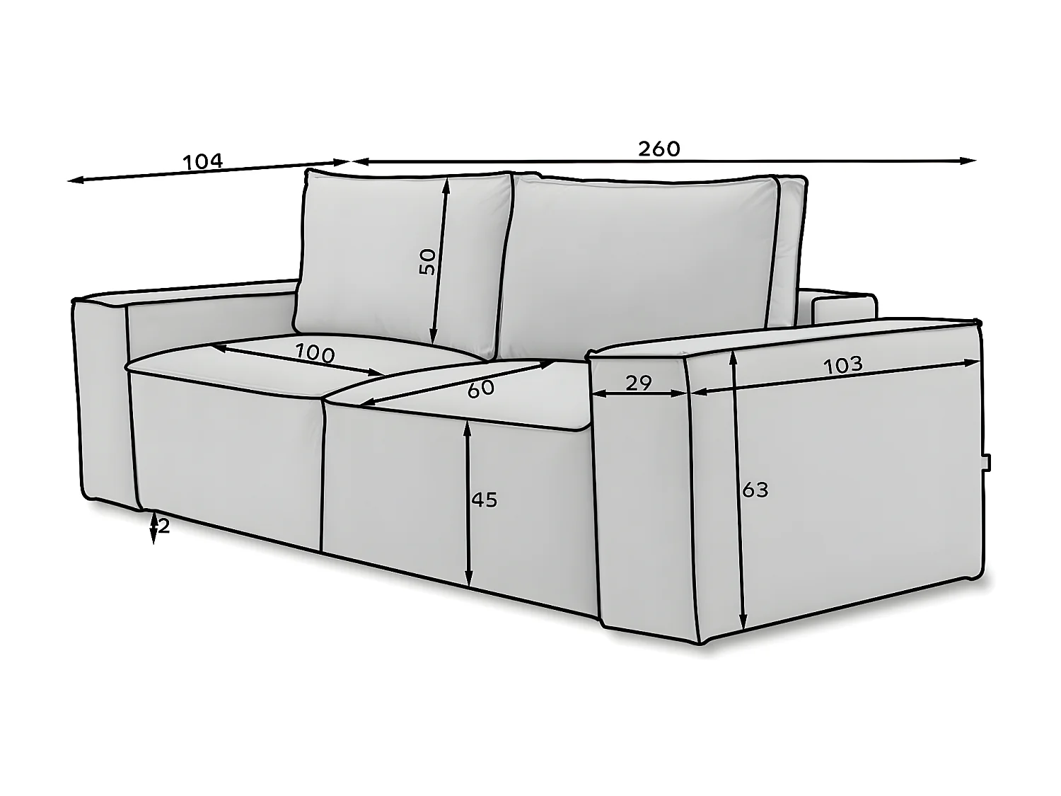 Canapé convertible 4 places velours marron meuse Willace 260cm
