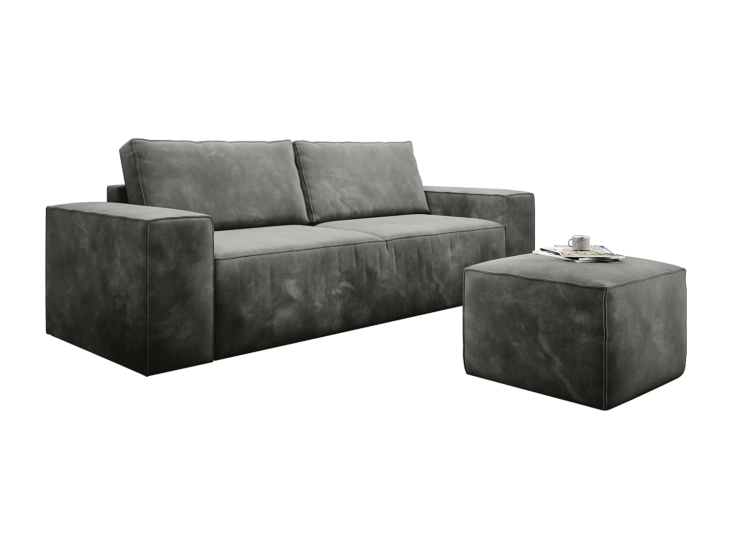 Willace 4-zits bruin fluwelen slaapbank 260 cm