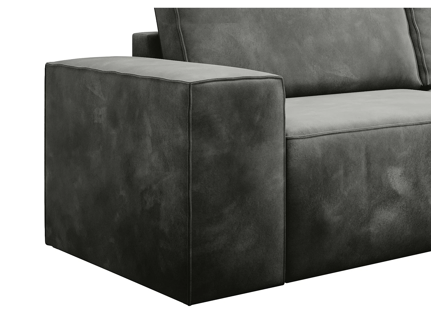 Grote WILACE fluwelen slaapbank - Modern en elegant comfort-Kleur Taupe grijs
