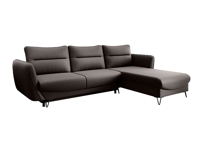 Zurik rechter converteerbare hoekbank chocolade stof 276 cm