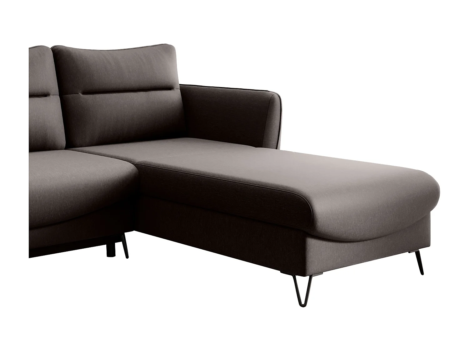 Canapé d'angle droit convertible tissu chocolat Zurik 276cm