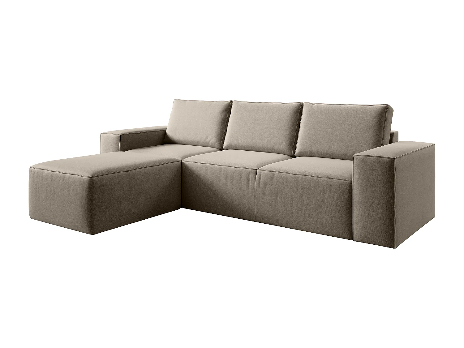 Willace moderne converteerbare hoekbank links donkerbeige stof 302 cm