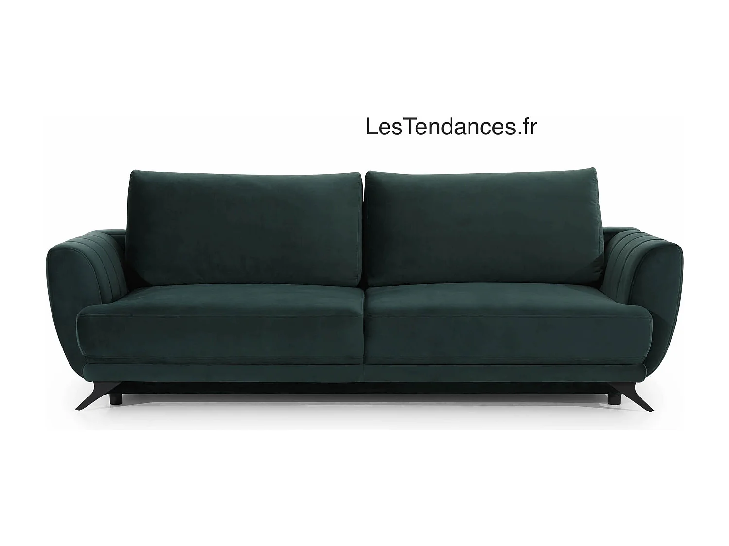 Canapé convertible 3-4 places tissu beige clair et pieds métal noir Zora 250cm