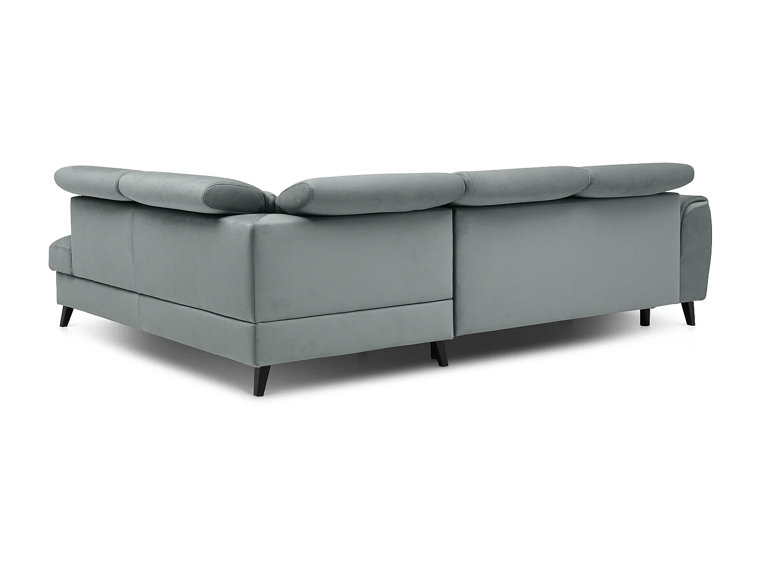 Canapé d'angle droit convertible tissu gris bleuté Noblesse 255cm