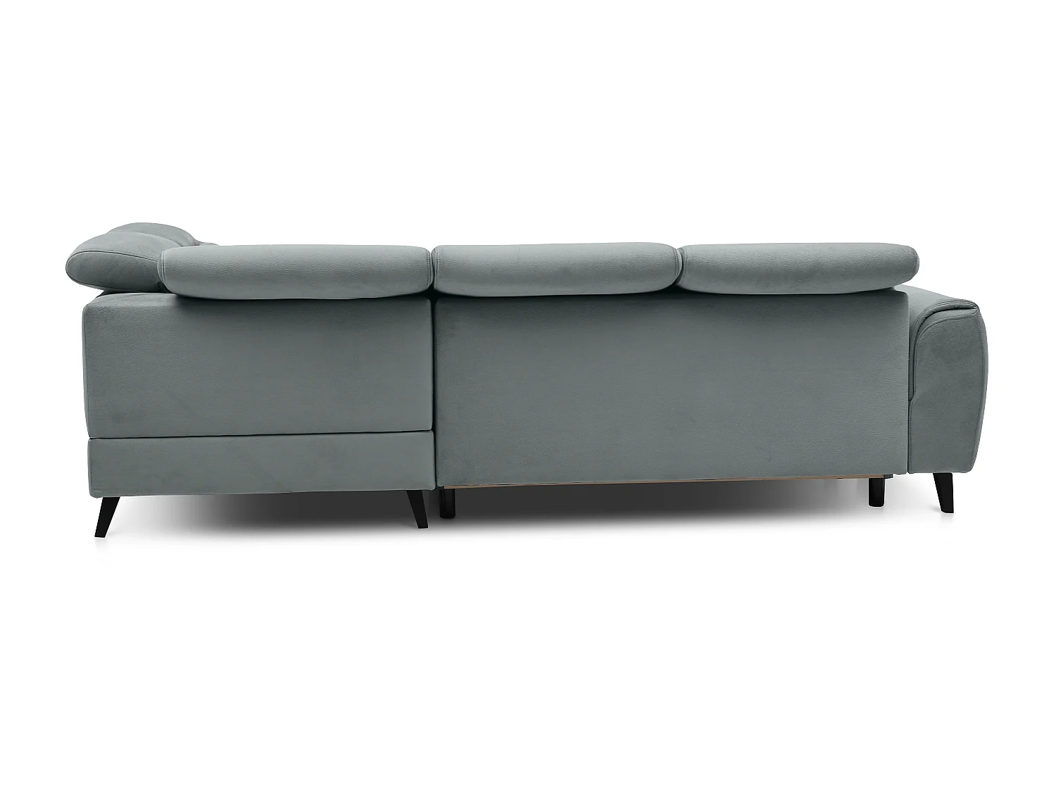 Canapé d'angle droit convertible tissu gris bleuté Noblesse 255cm