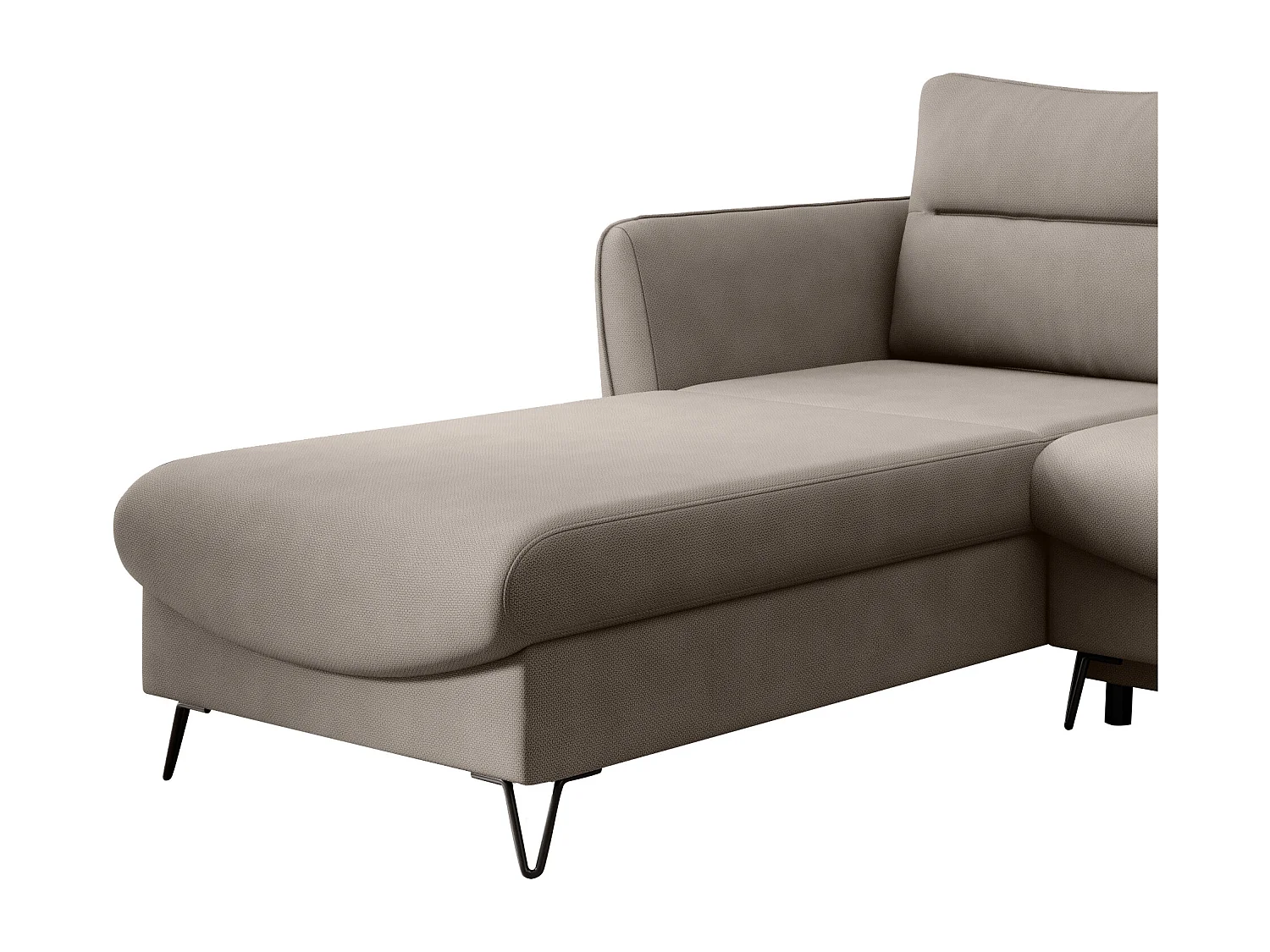 Canapé d'angle gauche convertible tissu beige clair Zurik 276cm