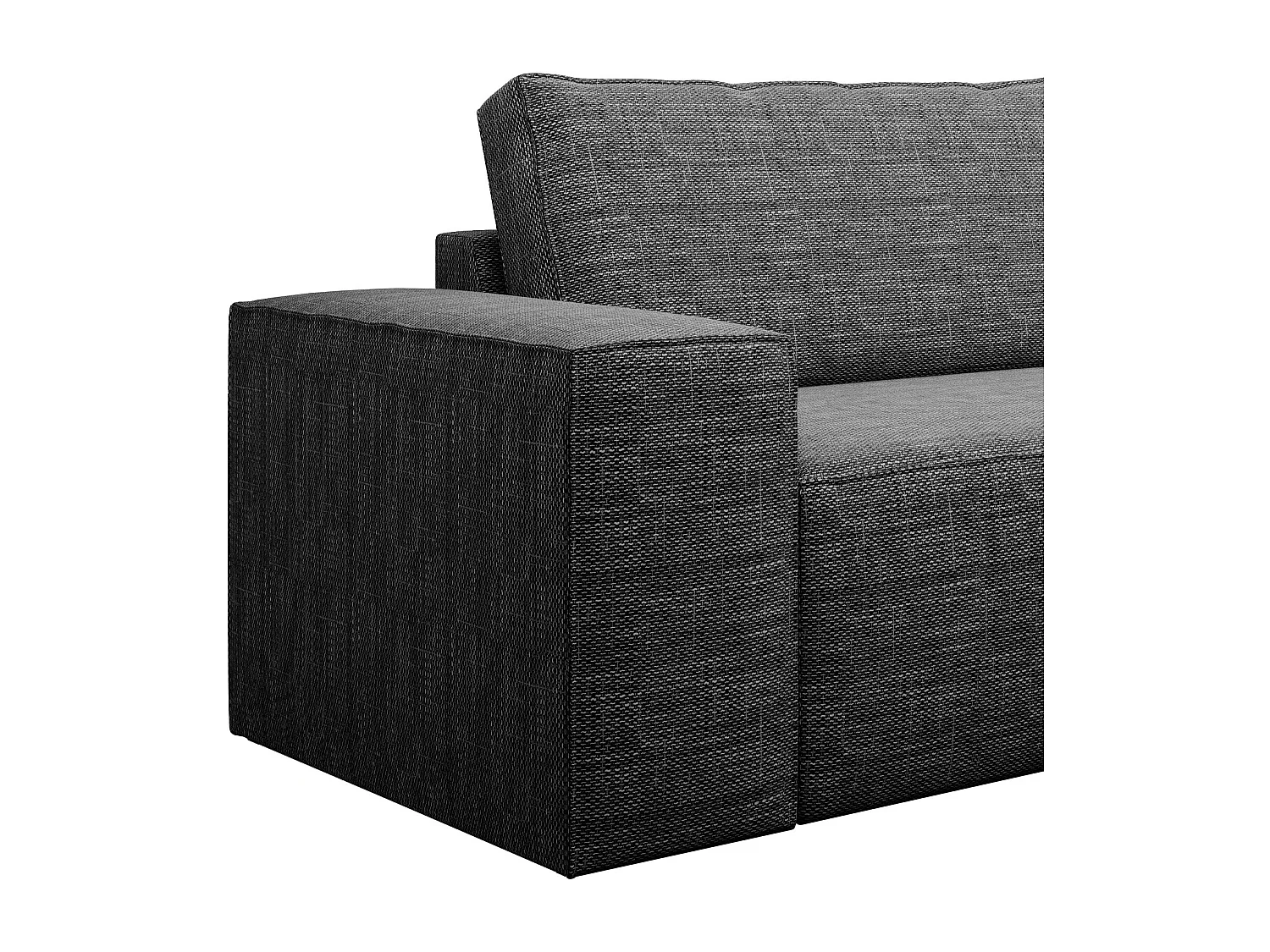 Canapé convertible 4 places tissu gris foncé chiné Willace 260cm