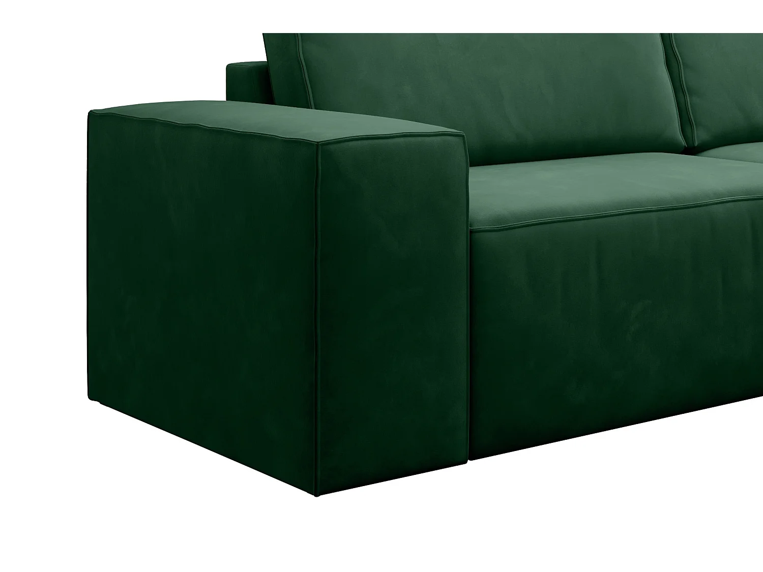 Canapé convertible 4 places tissu vert foncé Willace 260cm